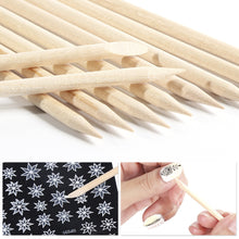 Load image into Gallery viewer, 100pcs Wooden Cuticle Pusher Orange Wood Sticks