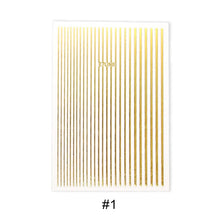 Load image into Gallery viewer, Nail Metal Line Designs Stickers