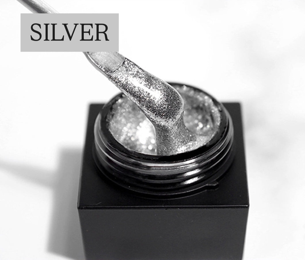 Shiny Platinum Nail Art Gel- Silver