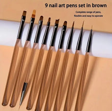 Load image into Gallery viewer, 9pcs Nail Art Brush Set
