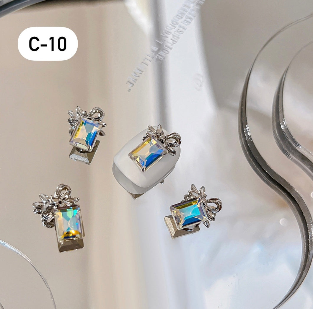 2PCS Set Nail Charm Diamond 3D decoration
