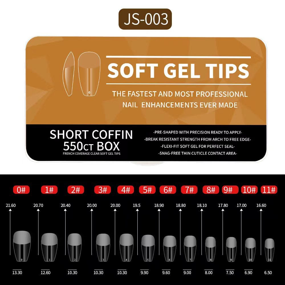 550pcs Short Coffin Soft Gel Tips