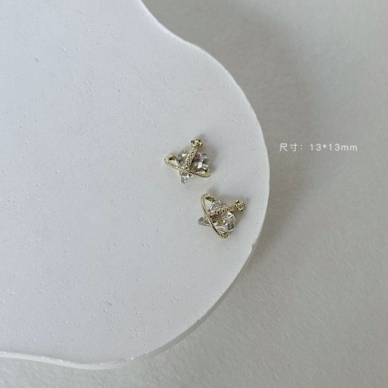 2pcs set Nailart Heart Stone Decoration