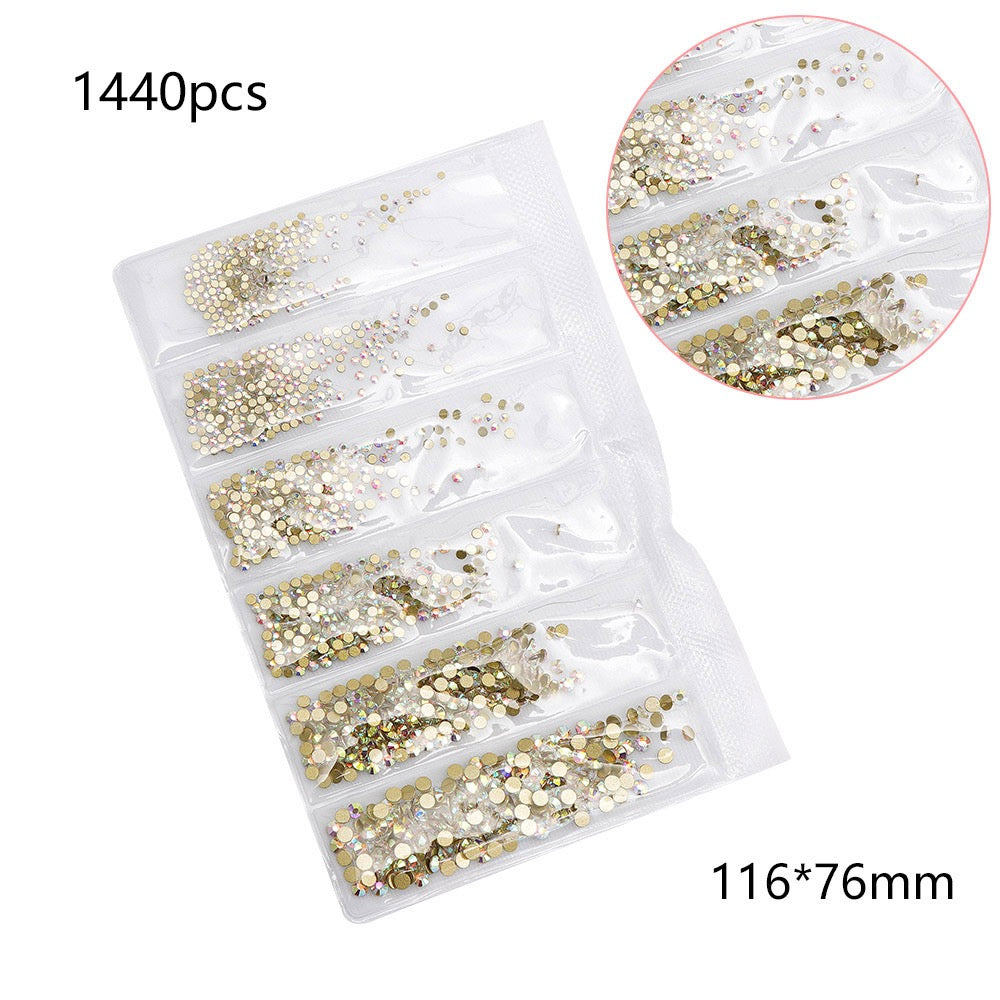 Gold AB Flat Crystal Stones