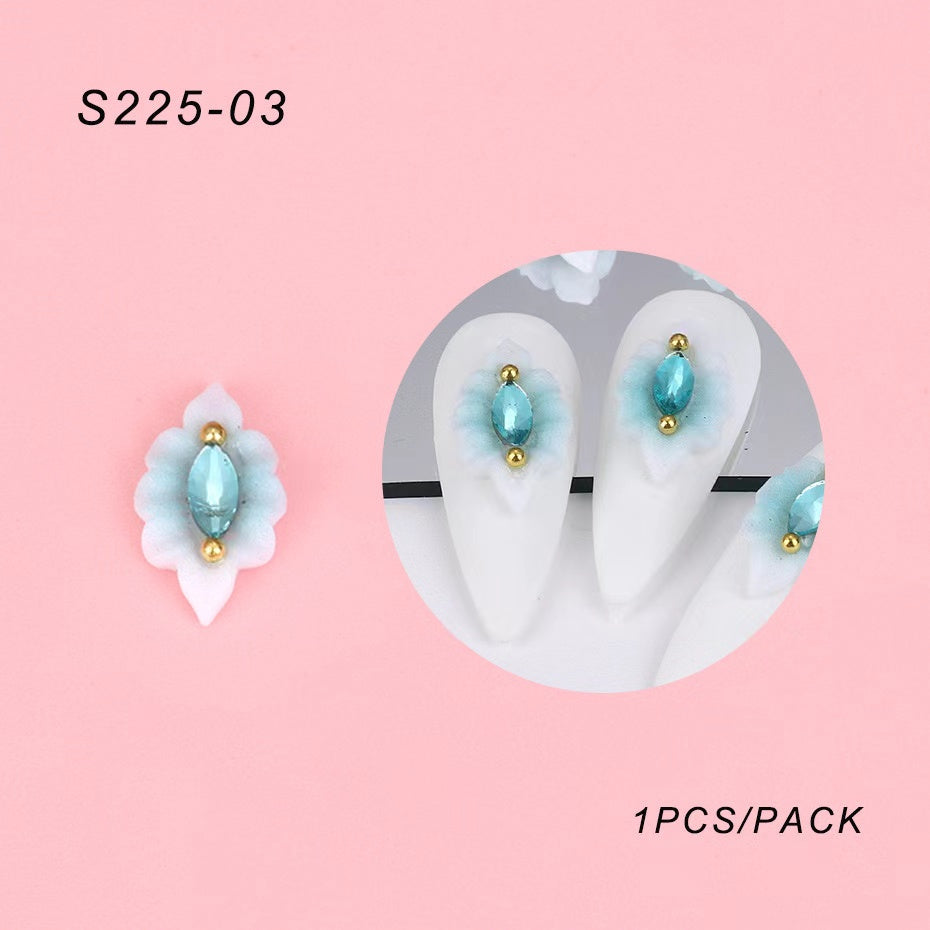 2pcs set 5d Nail Art Flower Charms