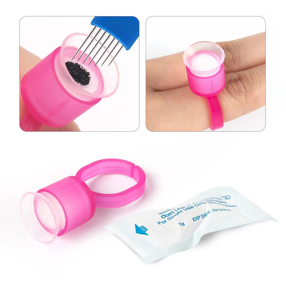 Microblading Glue Ring Holder With Sponge Cups