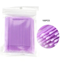 Load image into Gallery viewer, 100pcs pack Eyelash Extension Microbursh Cotton Swab

