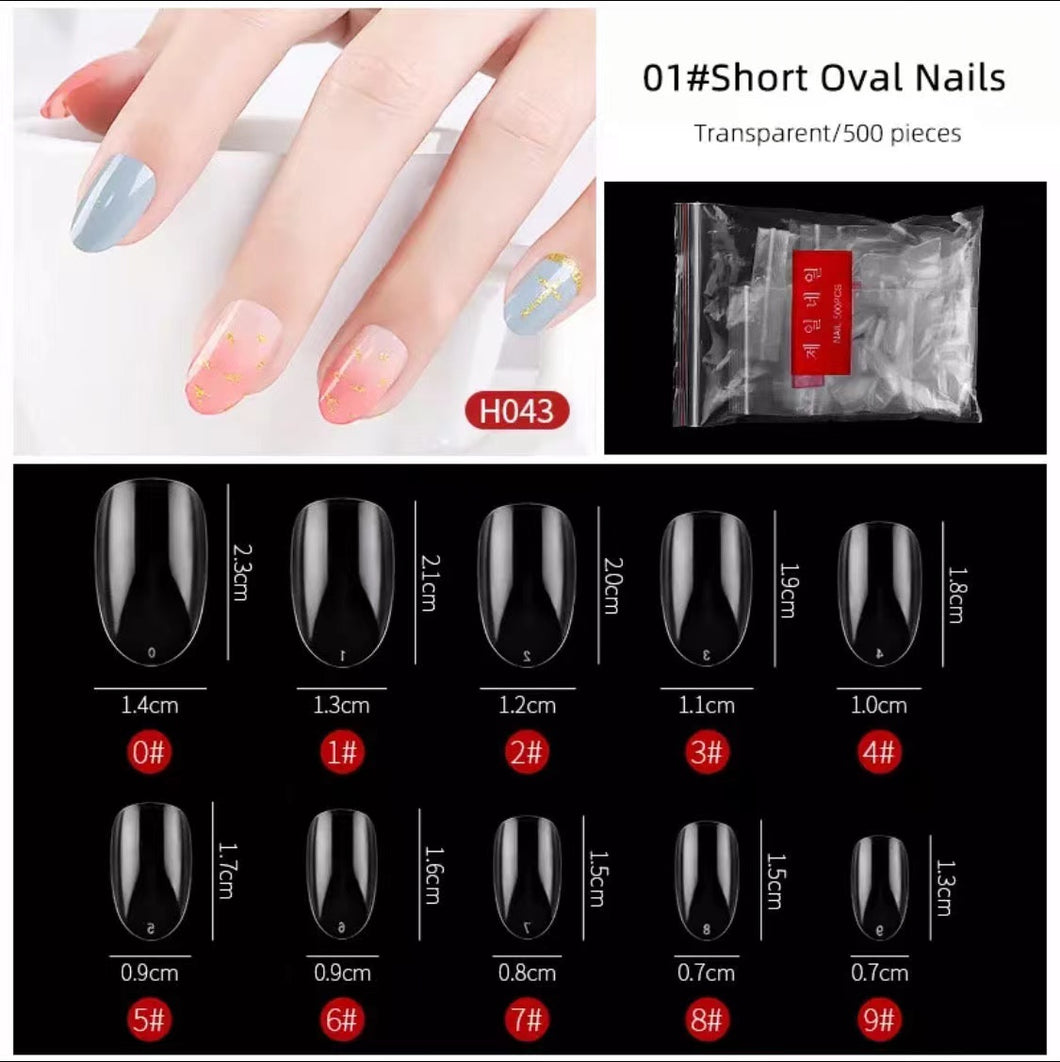 500pcs Pack Nail Tips For Manicure Extension : H043