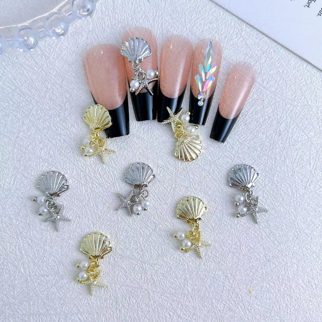 2pcs pair Nail Charms Shell Beach Accessories