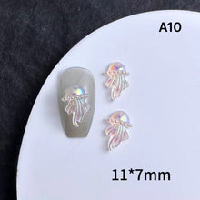 Load image into Gallery viewer, 2pcs pair Nail Charms Mermaid Beach Accessories

