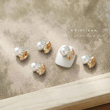 Load image into Gallery viewer, 2PCS Set Nail Diamond with Pearl 3D decoration
