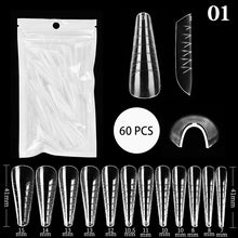 Load image into Gallery viewer, 60pcs Poly Building Gel Extension Tip-01
