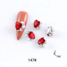 Load image into Gallery viewer, 2Pcs Pair Red Diamond pearl Charms
