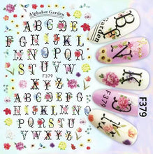 Load image into Gallery viewer, Garden Flower Alphabet Nail Sticker
