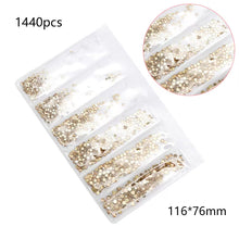 Load image into Gallery viewer, 1440pcs SS3-SS10 Crystal Glass Nail Art Rhinestones Multi-size Colorful stones
