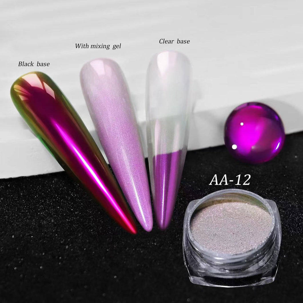 Magic Mirror Chameleon Chrome Nail Powder- AA12