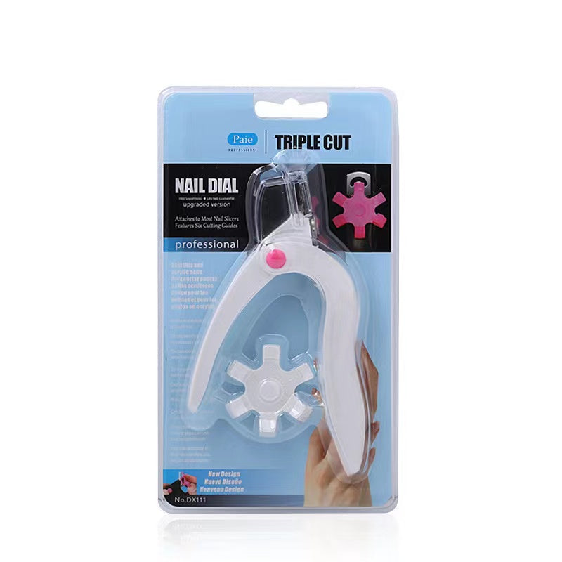 Nail Art Adjustable Nail Tip Cutter - Acrylic Nail Clipper for Artificial, Gel, and False Nails with Length Guide Wheel