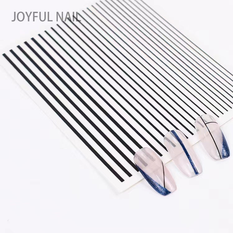 Nail Metal Line sticker - Black