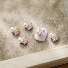 Load image into Gallery viewer, 2PCS Set Nail Diamond with Pearl 3D decoration
