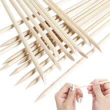 Load image into Gallery viewer, 100pcs Wooden Cuticle Pusher Orange Wood Sticks
